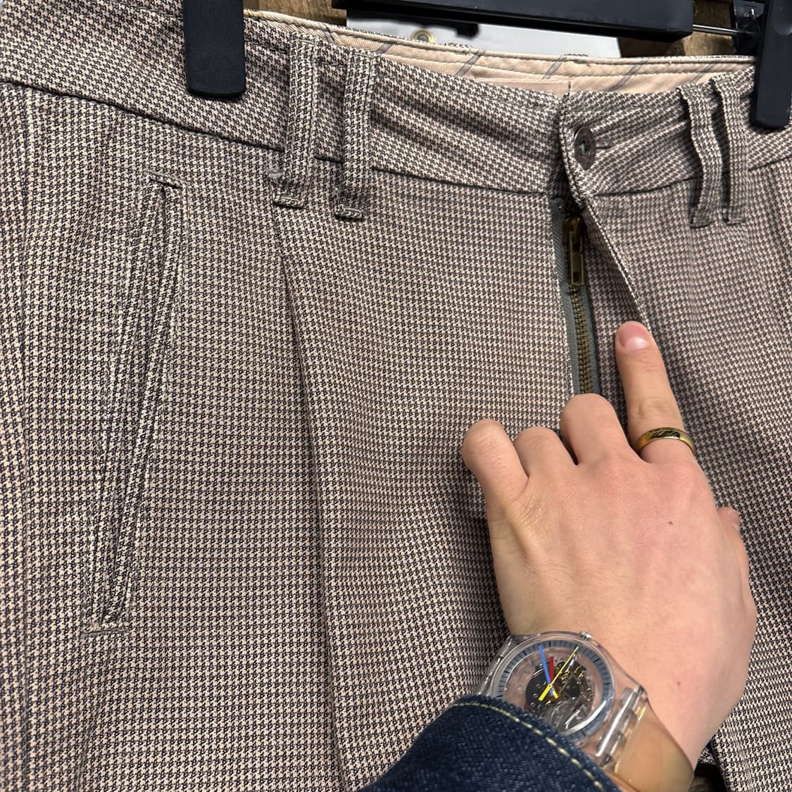 00s 디젤 마이크로 하운즈투스 체크 투턱 치노슬랙스 N629 상품이미지5