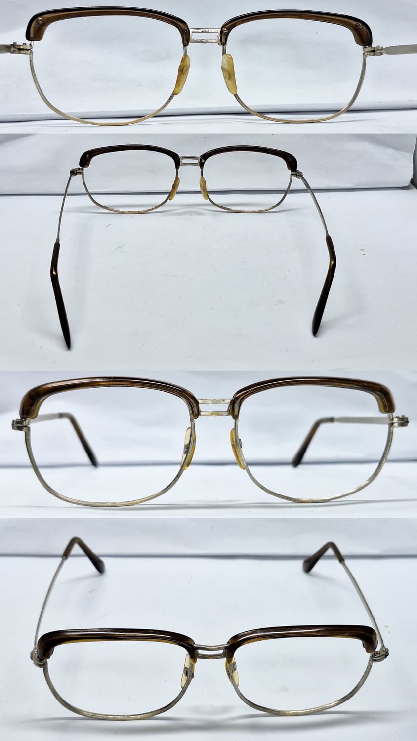 90s 일본 빈티지 브로우라인 슬림 하금테 안경테 55mm 클래식 앤틱  상품이미지8
