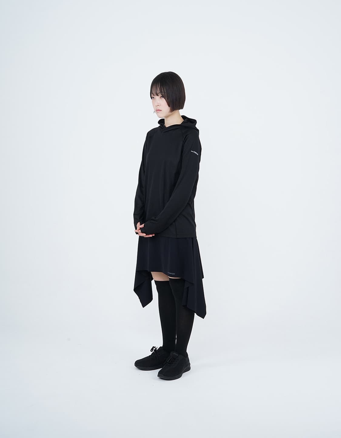 25-003 Flared Skirt - Black 지초이 레이어드스커트 상품이미지2