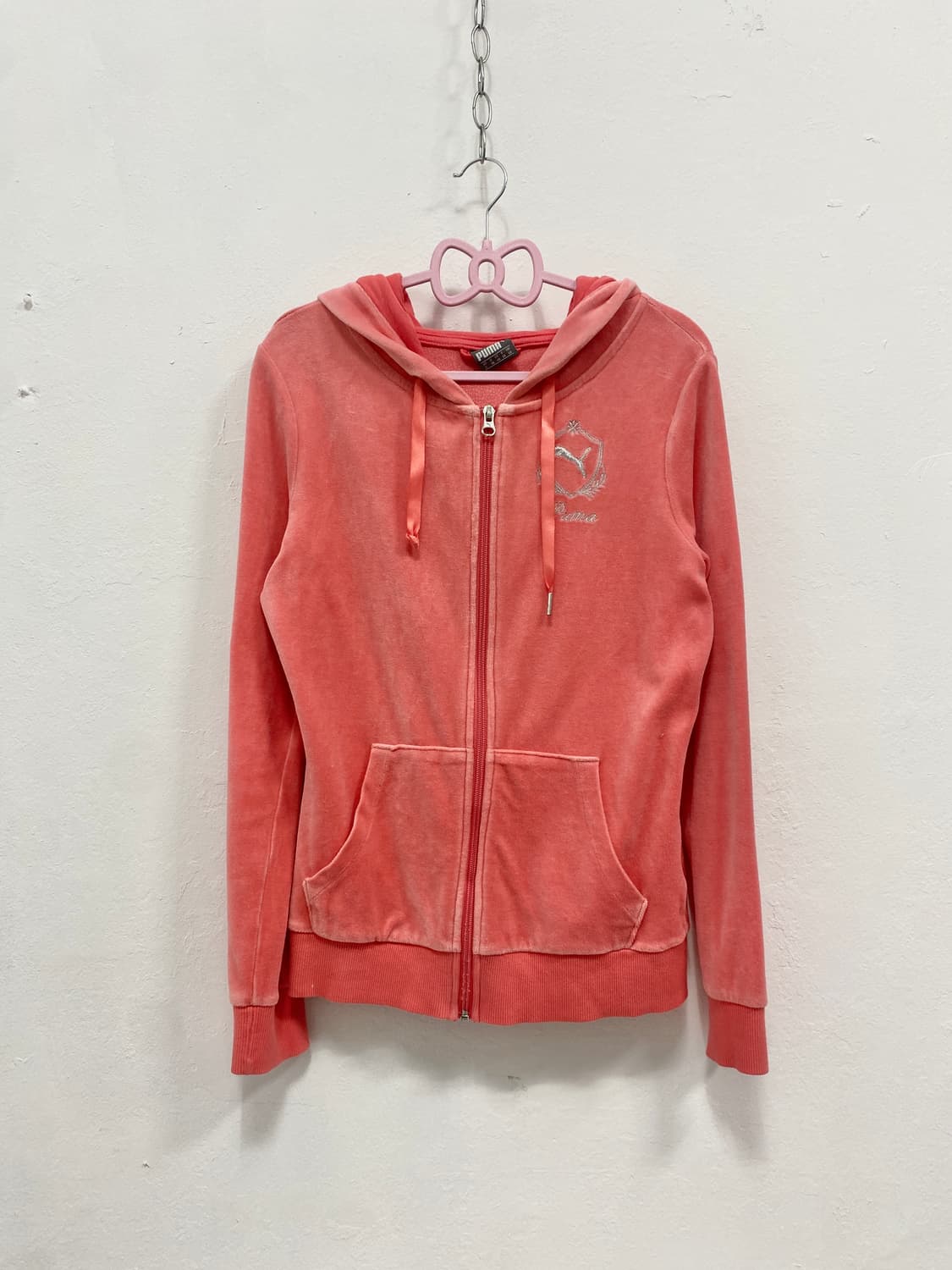 [PUMA] 퓨마 갸루 벨벳 코랄핑크 후드집업 셋업 상품이미지4