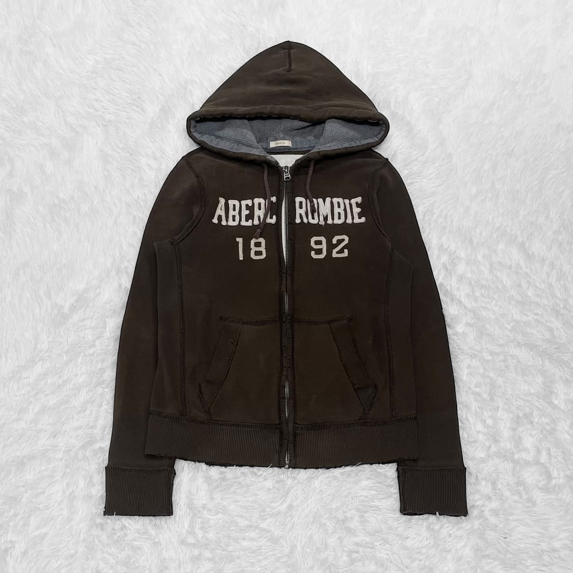 아베크롬비 스펠 로고 후드집업 브라운 상품이미지2