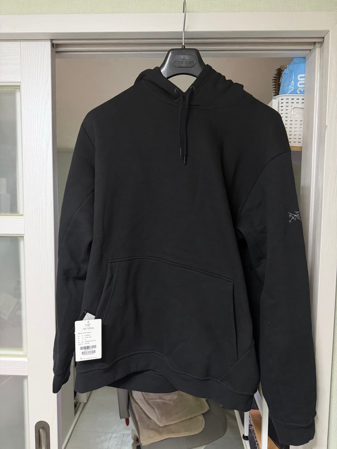 [xl] 아크테릭스 엠블럼 플리스 후디 후드 티셔츠 블랙 (새상품) 상품이미지2