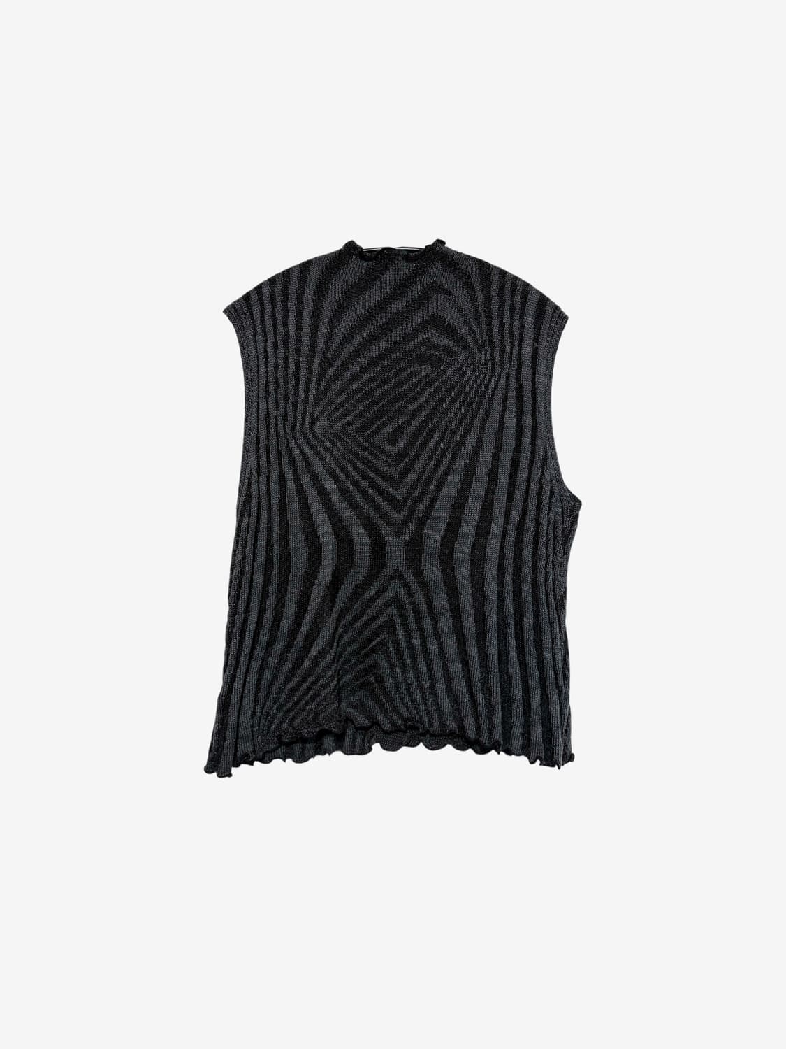 Pattern Knit Vest - Charcoal 상품이미지7