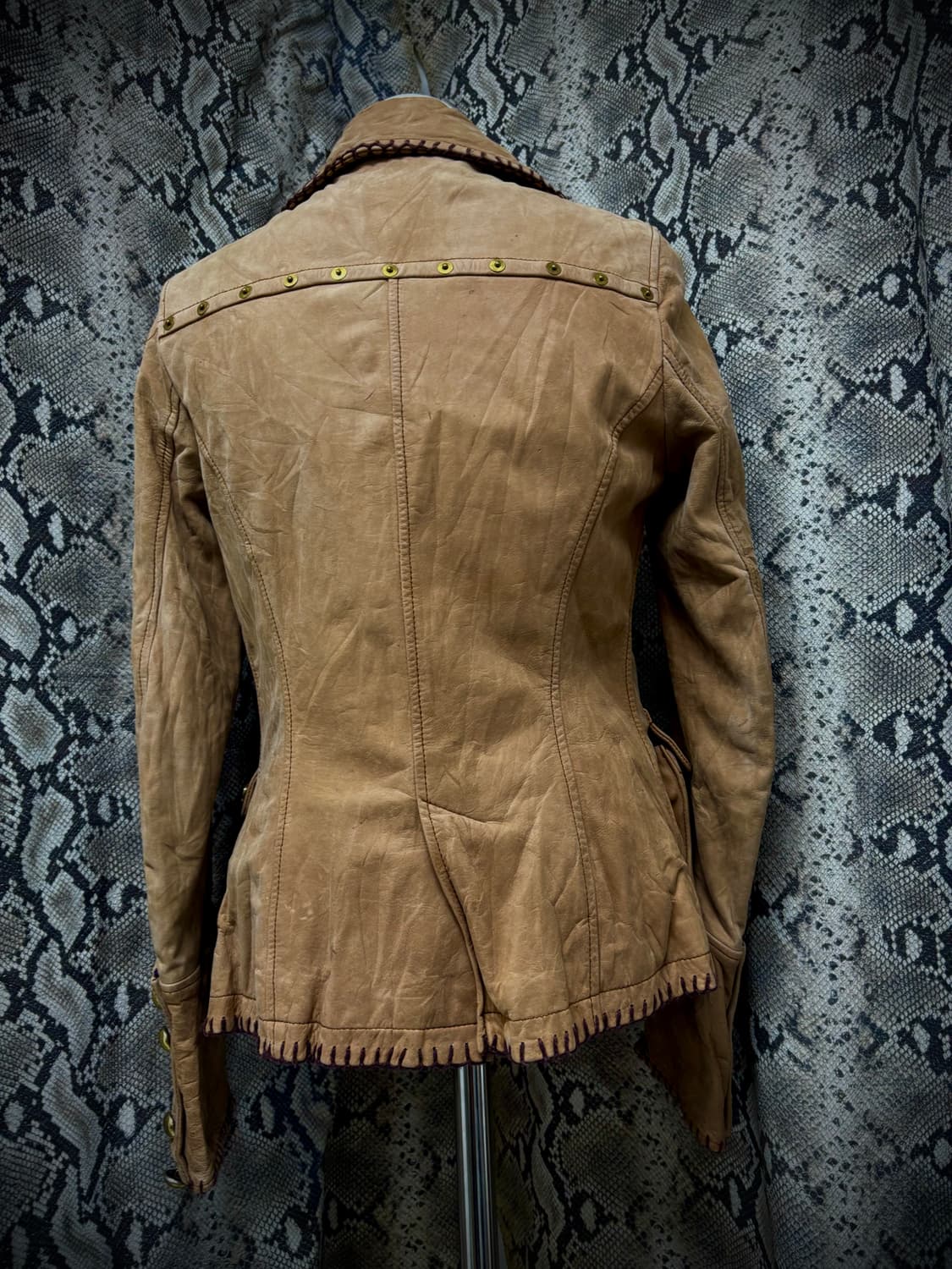 00’s Pinterest Western Cow Leather Gold  상품이미지5