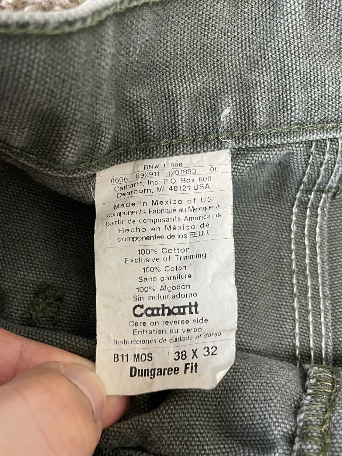 00s Carhartt B11 mos 카펜터팬츠 모스그린 칼하트 상품이미지4