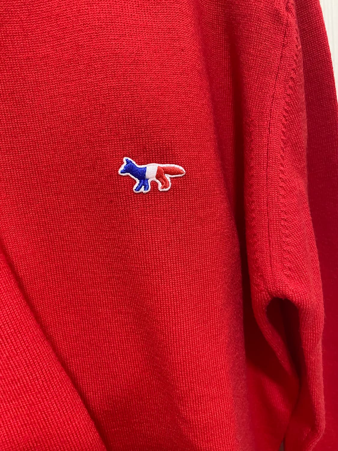 [정품]메종키츠네 레드 니트 XS(새상품) 상품이미지3