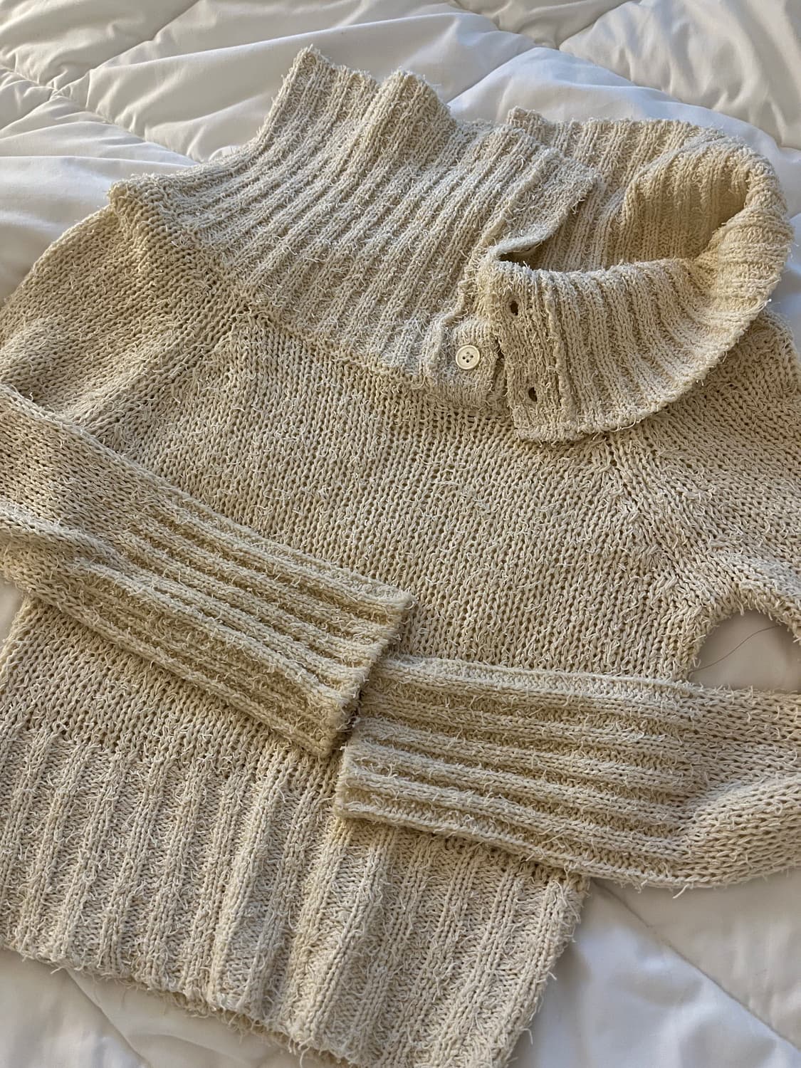 *해외출국으로 판매중단예정* 보헤미안서울 리브드 오프숄더 니트 아이보리 상품이미지6