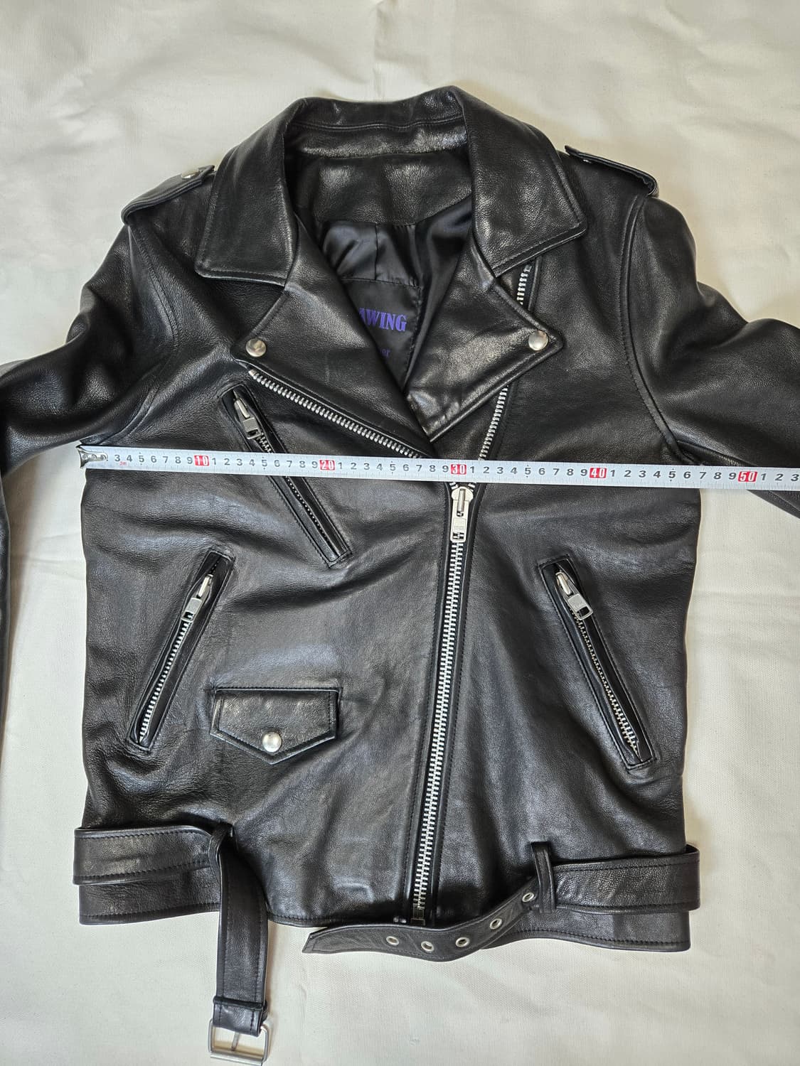 DRAWING 여성 가죽 라이더 자켓 블랙 상품이미지6