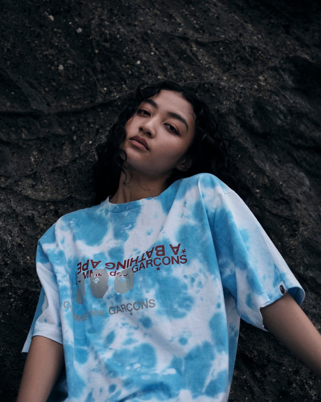 2XL] 베이프 x 꼼데가르송 오사카 타이다이 반팔 티셔츠 블루 상품이미지2