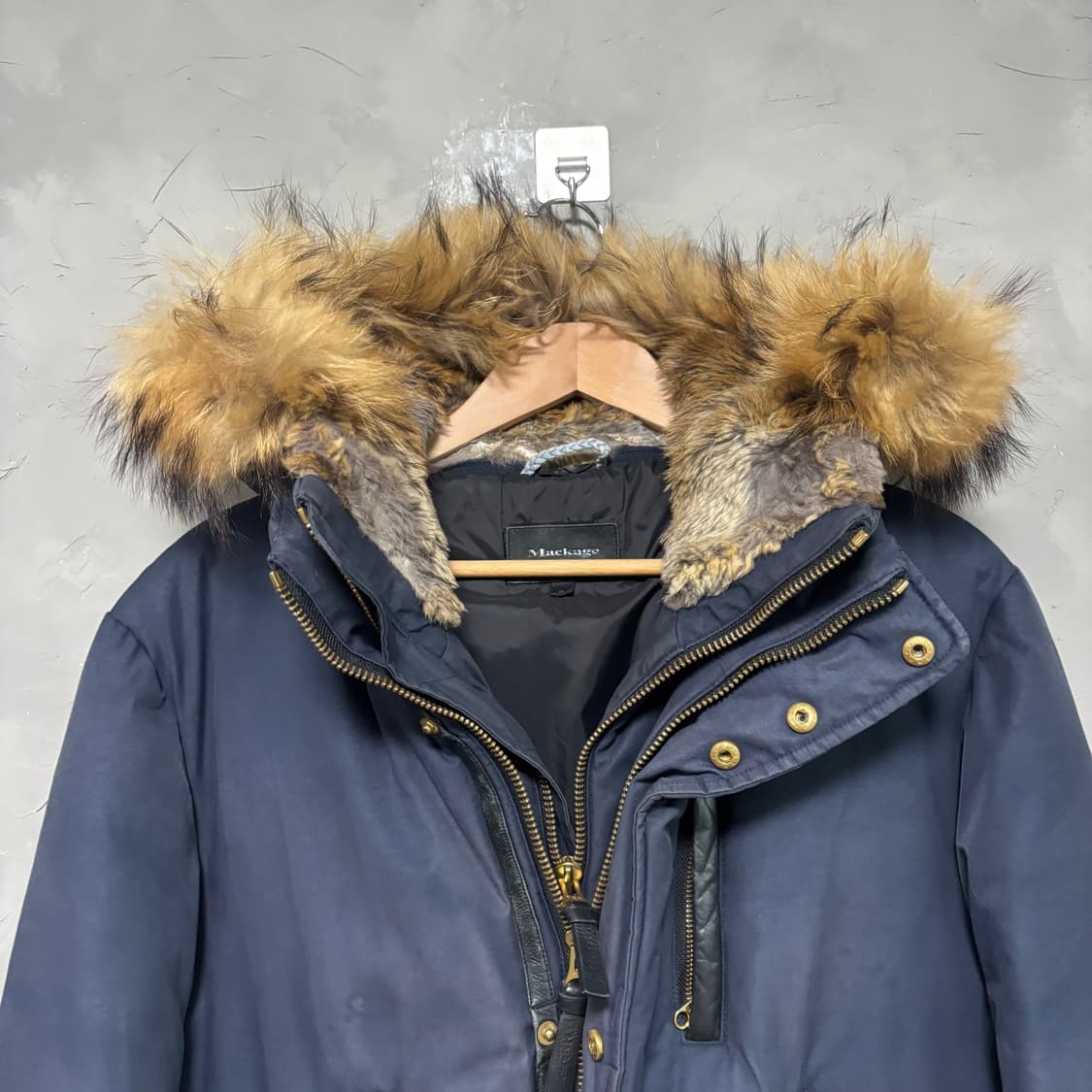 맥케이지 딕슨 네이비 금장 덕다운 패딩 40 사이즈 상품이미지2