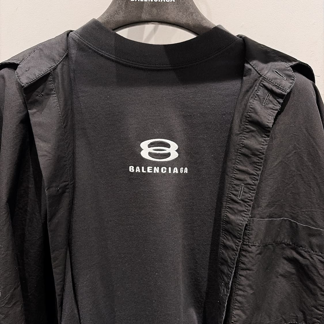 (정품/새상품) 발렌시아가 블랙 레이어드 오버사이즈 셔츠 상품이미지2