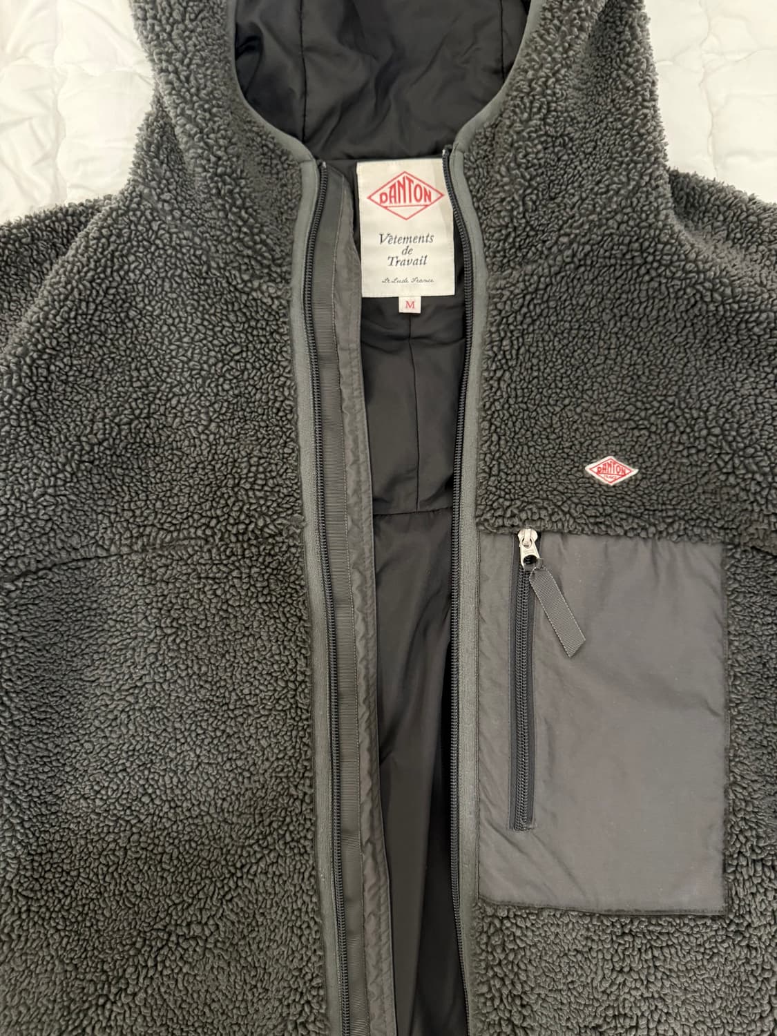 단톤 후드 후리스 집업 차콜 상품이미지4