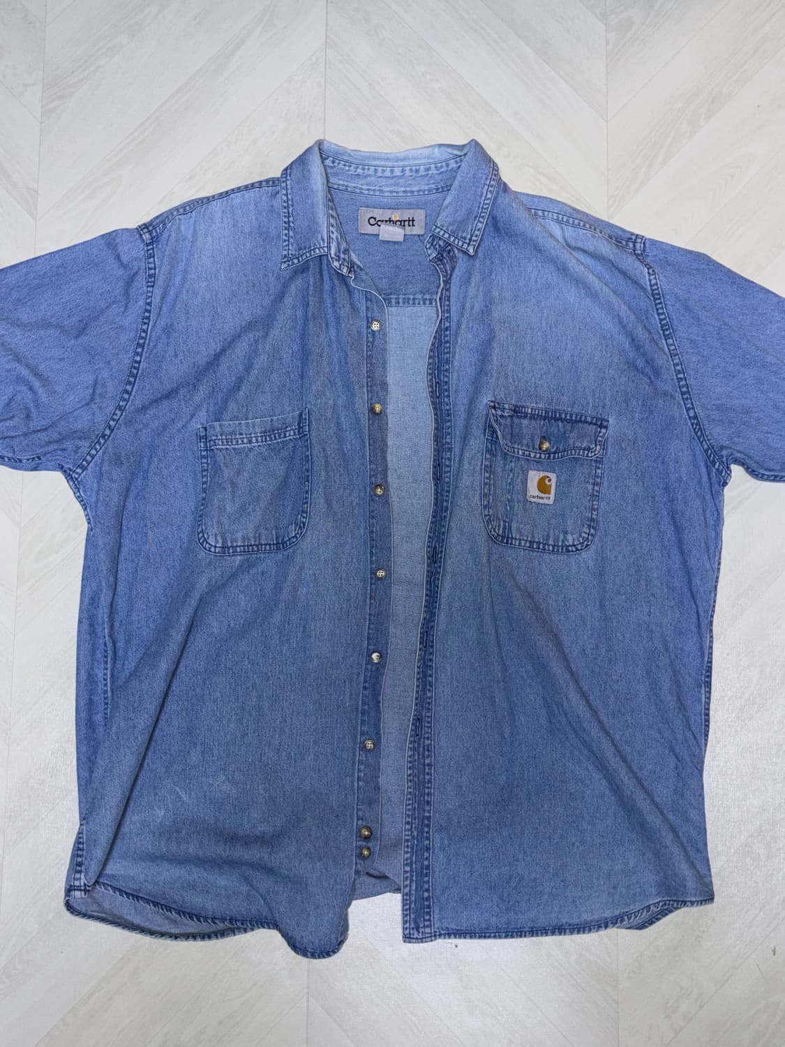 칼하트 빈티지 데님 반팔셔츠 (XL) 상품이미지1