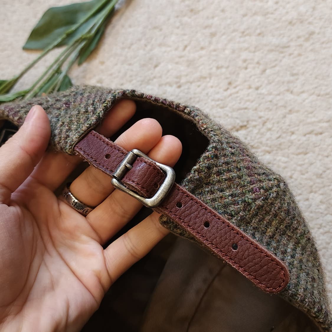 폴로 랄프로렌 캡모자 트위드 울 레더 롱빌 헌팅 캡 F 상품이미지7