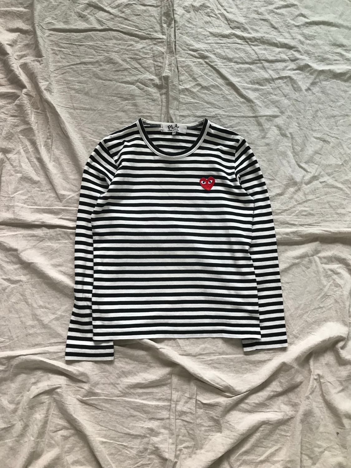 꼼데가르송 여성 레드와펜 스트라이프 롱슬리브티 상품이미지5