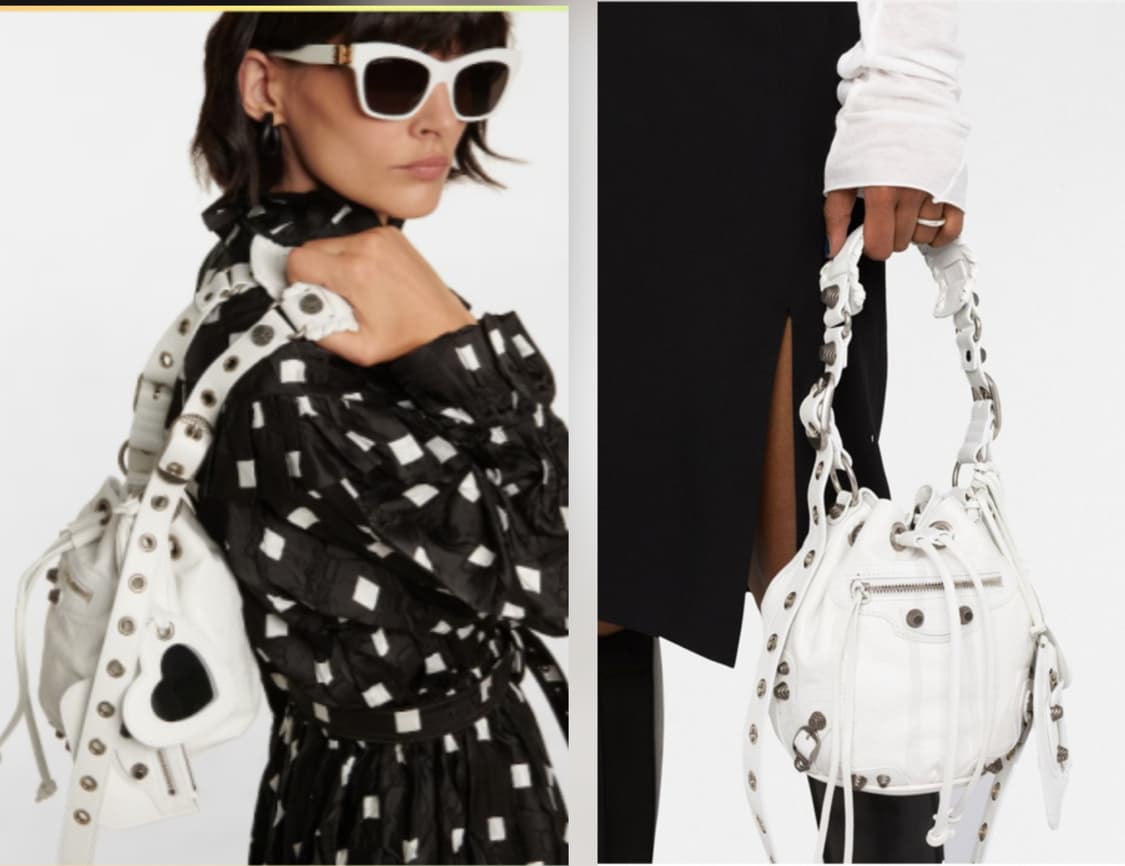 정품 발렌시아가 르카골 버킷백 xs 화이트 상품이미지1