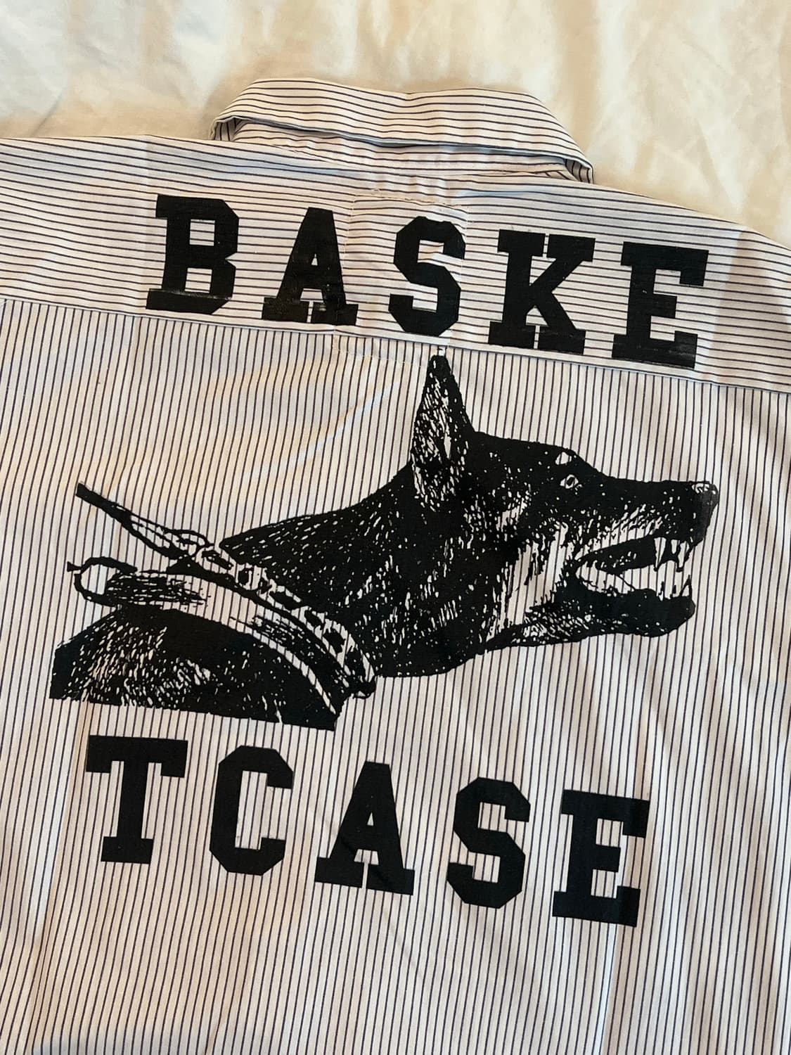 BASKETCASE 프린팅 백로고 크롭 반팔 셔츠 M 상품이미지3