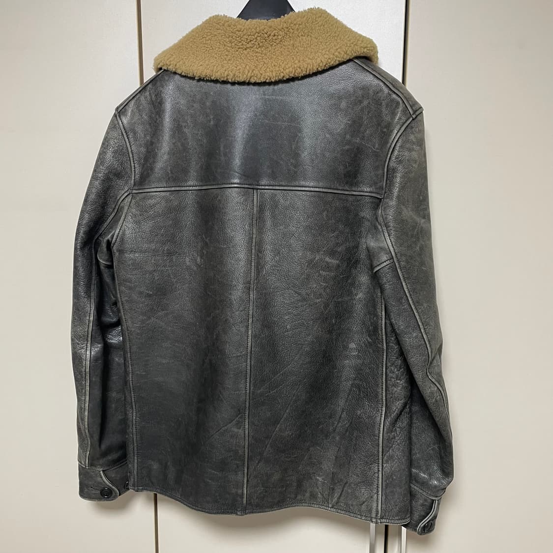 폴로 랄프로렌 여성 시어링 가죽 카 코트 M 상품이미지8