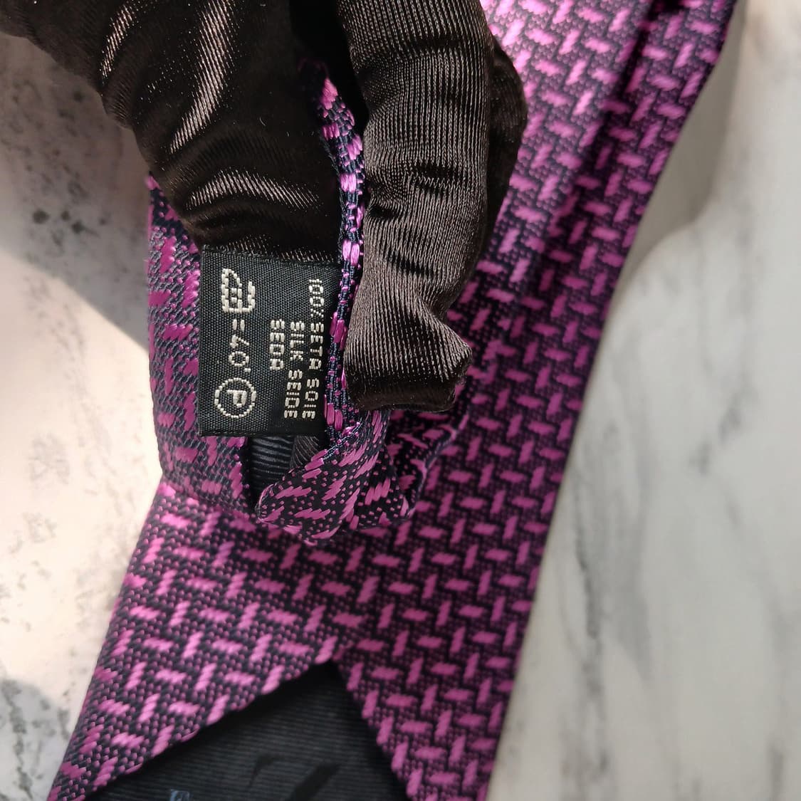 에르메네질도 제냐 퍼플 자카드 패턴 넥타이 8.6cm A+등급 E861
 상품이미지10