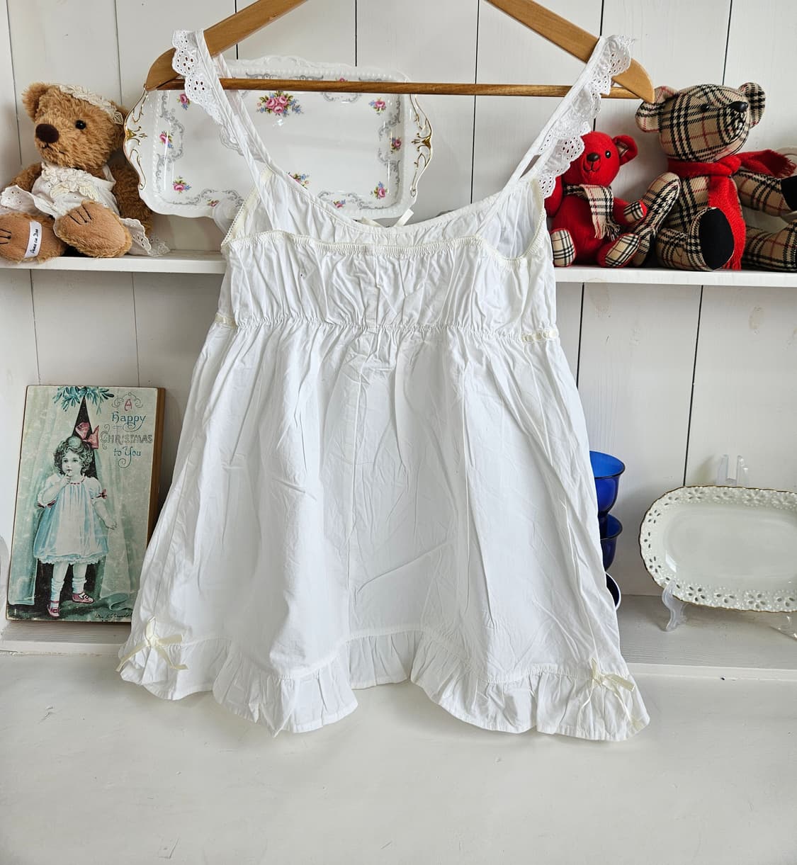 코튼레이스 리본 화이트 나시탑 상품이미지4