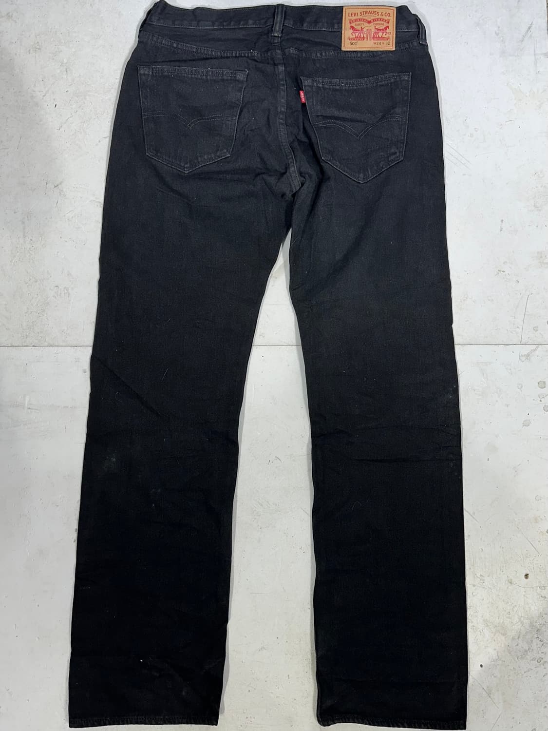 리바이스 501 흑청 와이드 데님 팬츠 34 상품이미지5