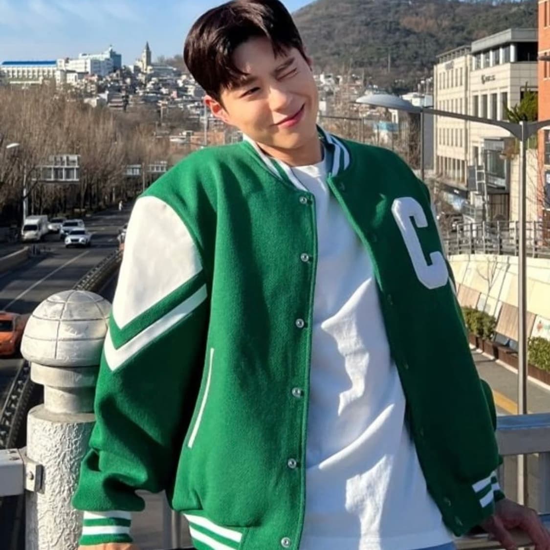 [S+급/46] 셀린느 잭슨 울 테디 바시티 자켓 그린 풀구성 상품이미지10