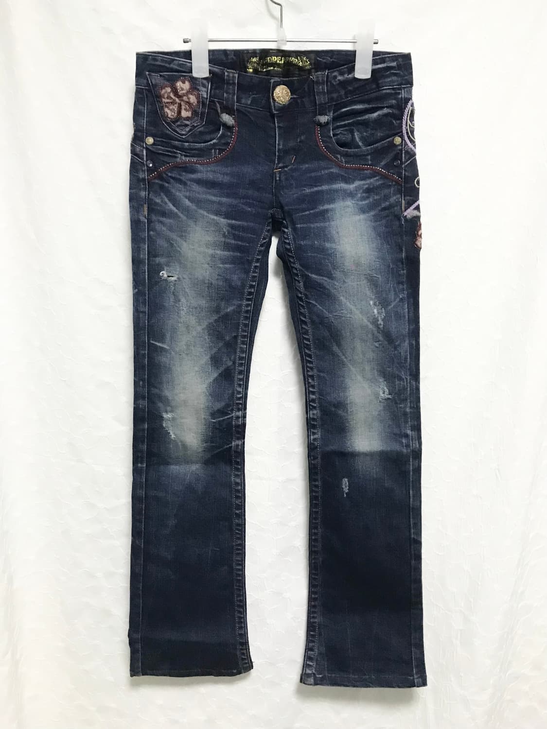 빈티지 레드페퍼 red pepper 오리엔탈 레이스 자수 데님 팬츠 상품이미지2