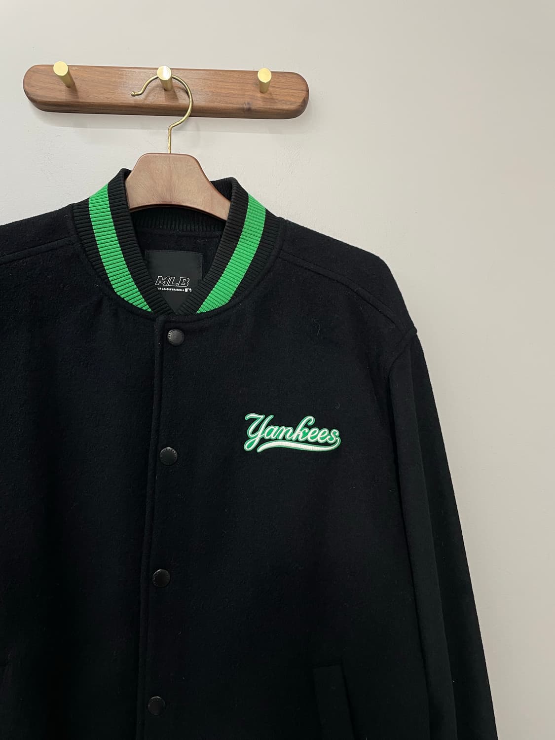 MLB 레인보우 로고 울 솔리드 바시티 자켓 H1272 상품이미지4