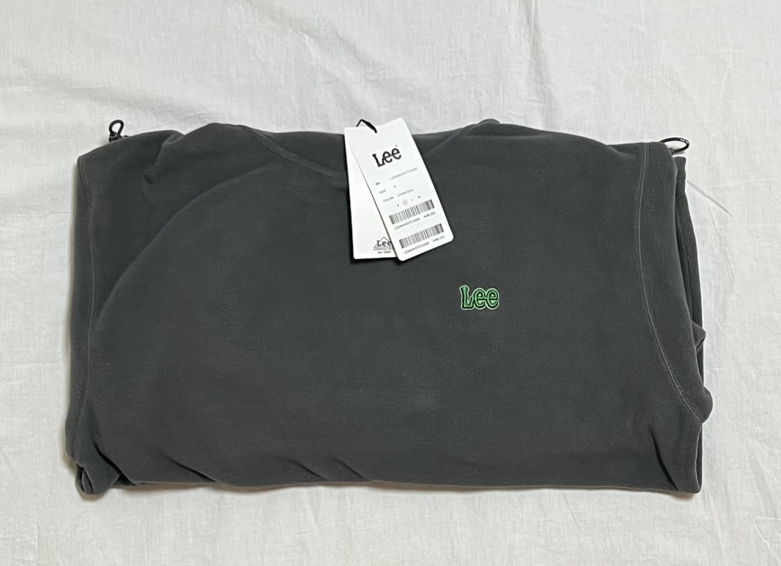 [새상품] M) Lee 리 스몰 트위치 플리스 후드티 차콜 상품이미지5