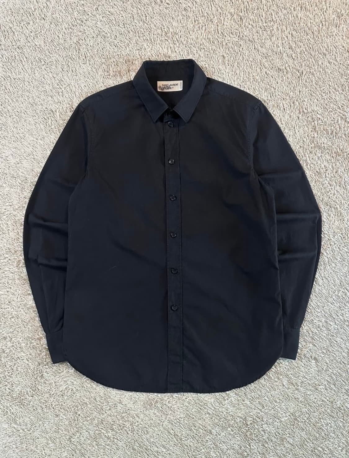 생로랑 SAINT LAURENT 코튼 셔츠 블랙F36 상품이미지1