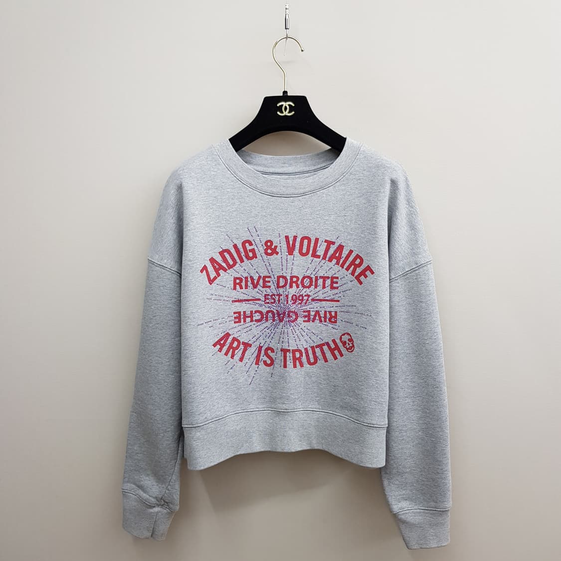 쟈딕앤볼테르 아트 그래픽 크롭 맨투맨 XS사이즈 상품이미지2