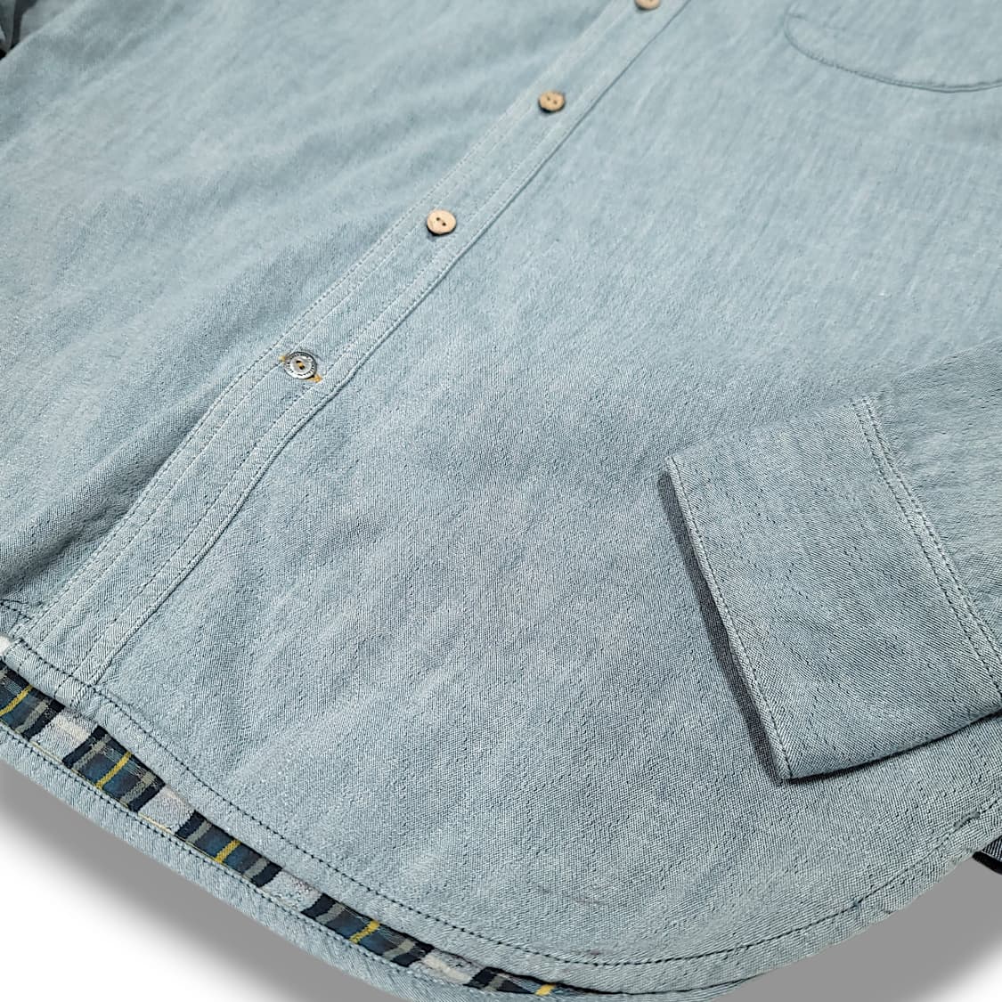 [L] 팀버랜드 라이트블루 샴브레이 롤업 긴팔셔츠 상품이미지5