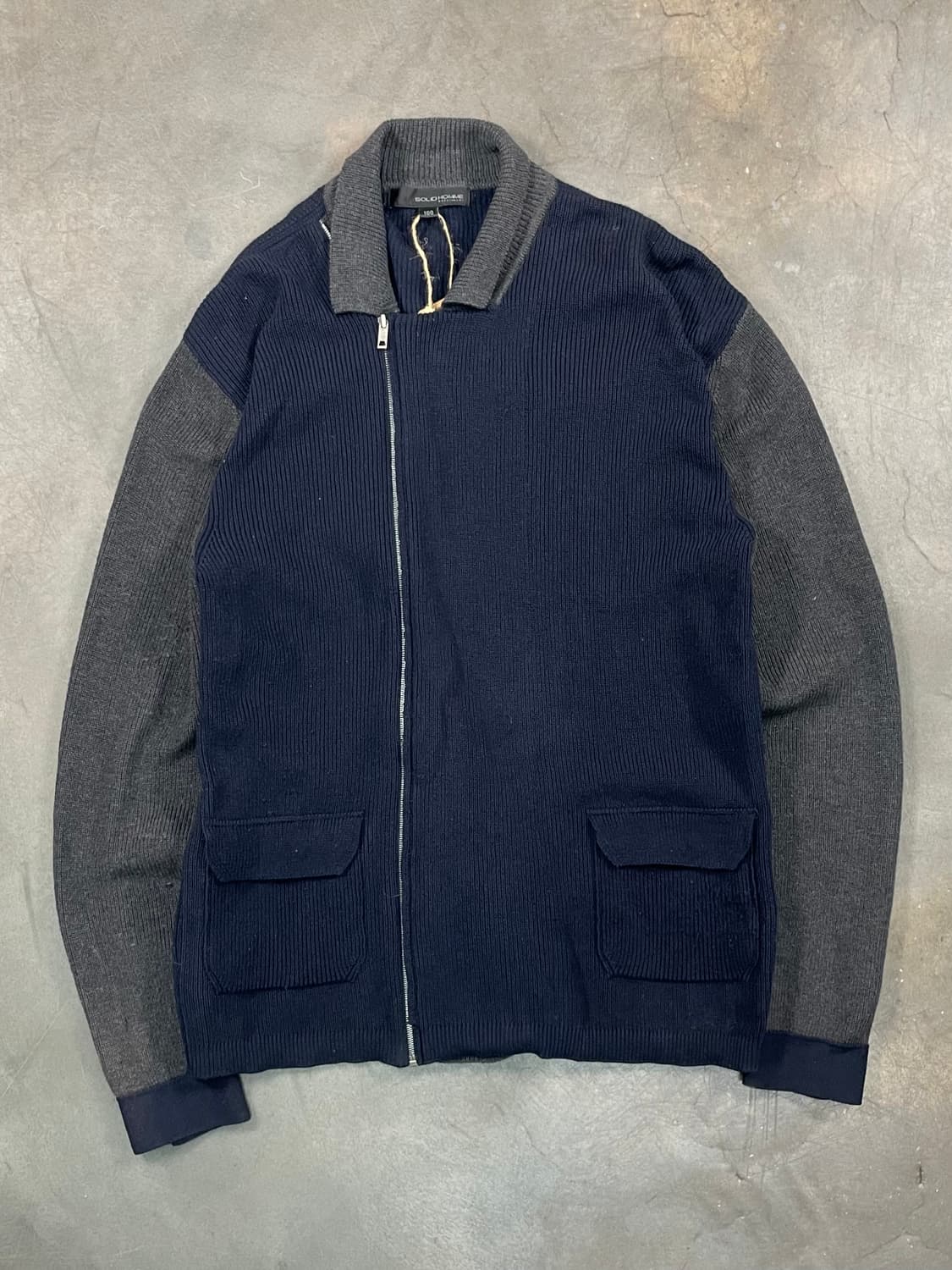 솔리드 옴므 니트 집업 상품이미지1