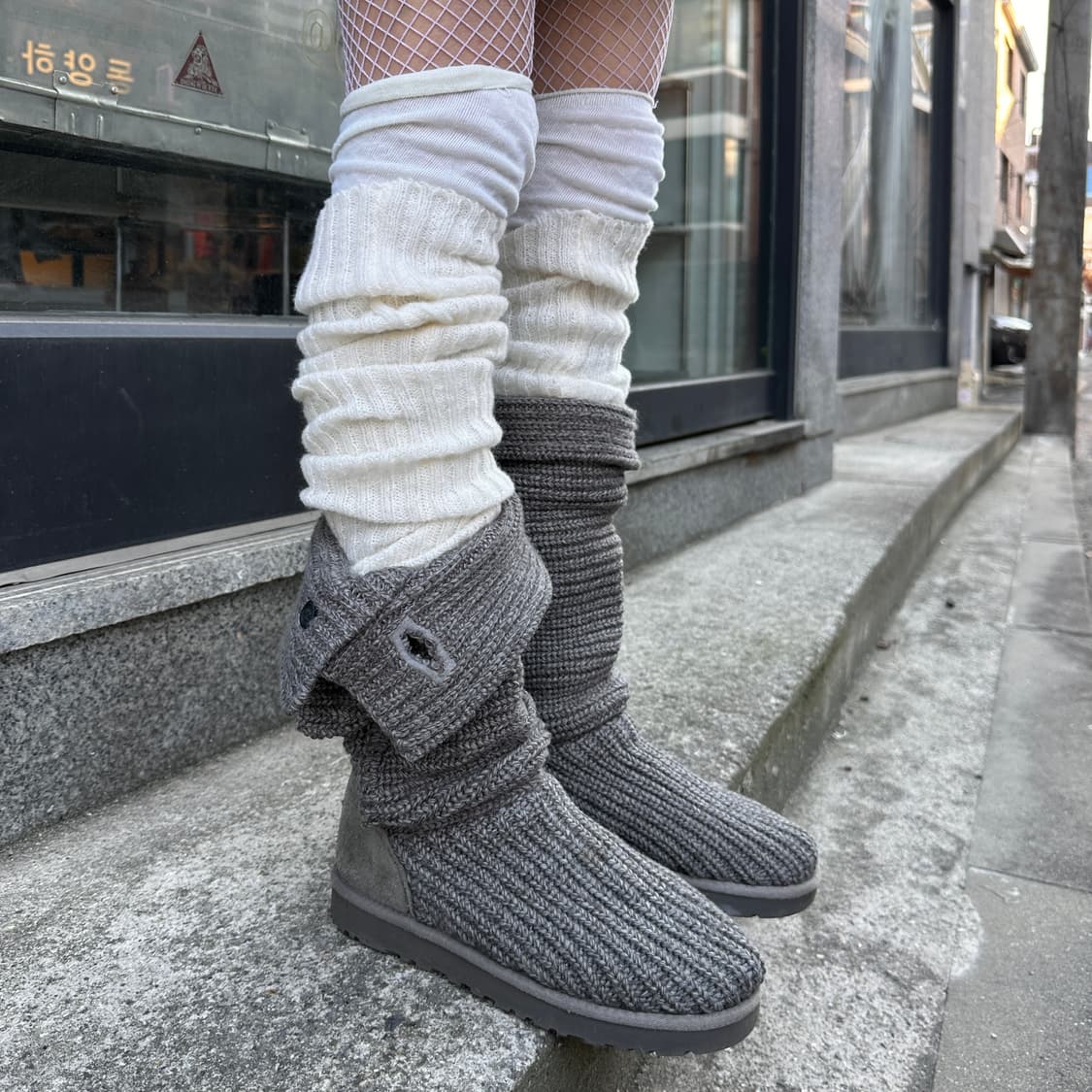 00s 그레이 니트 카디 어그 부츠 상품이미지5
