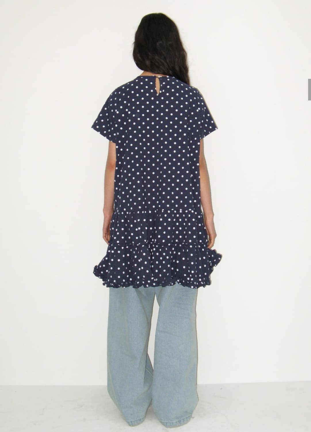 론론 프릴 도트 원피스 드레스 (네이비) 상품이미지2