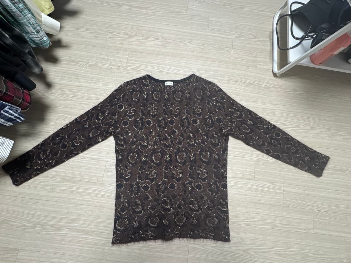 생로랑 13fw 레오파드 금사니트 상품이미지3