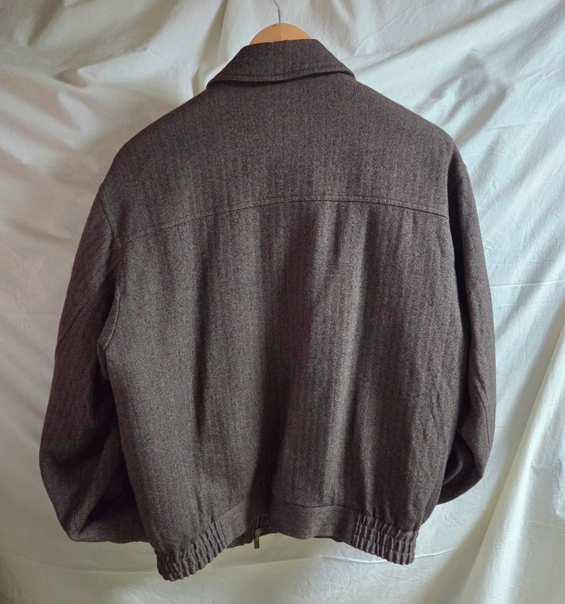 아쿠아스큐텀 헤링본 울 블루종 자켓 M 상품이미지2