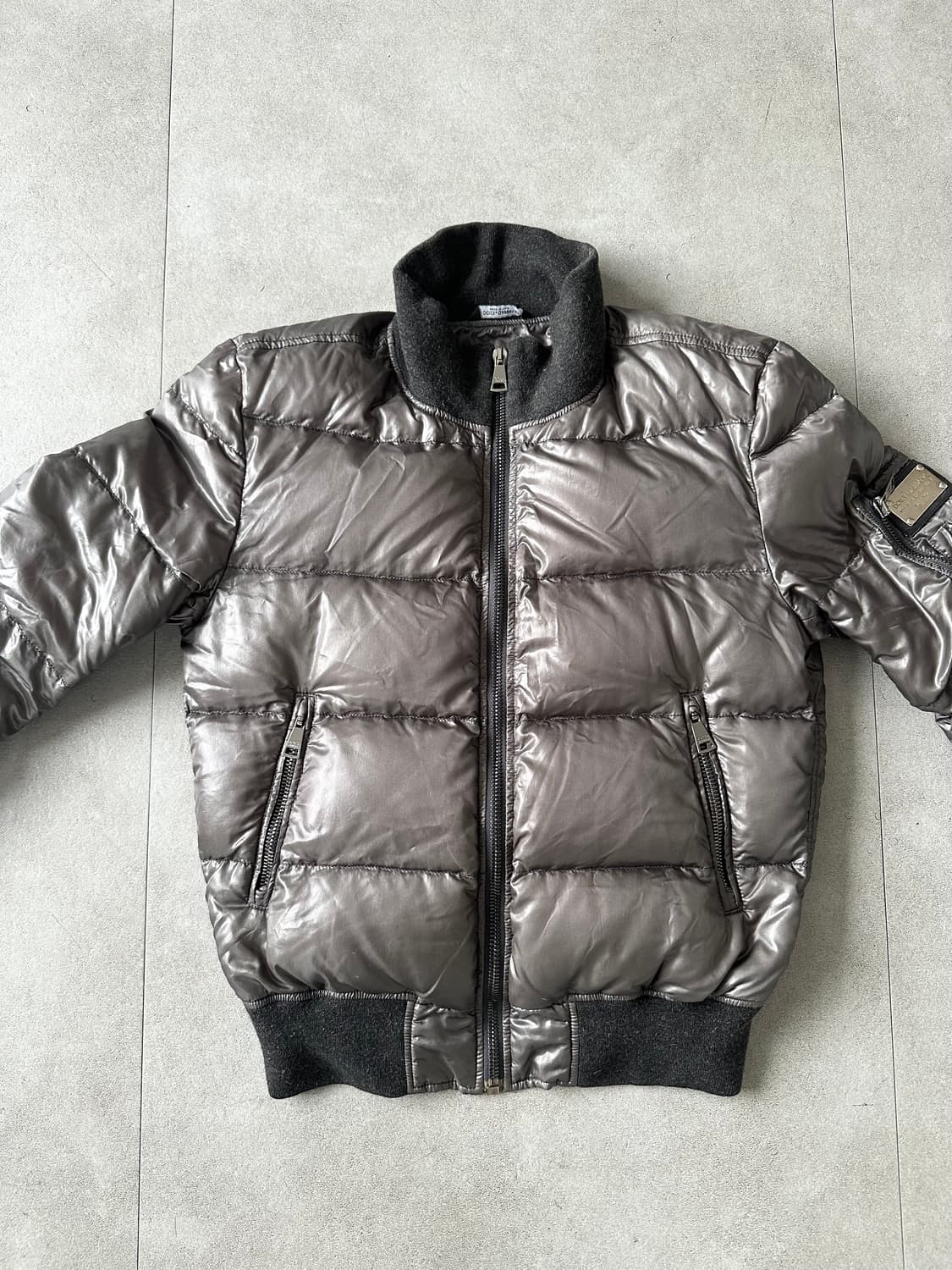 돌체앤가바나 2000s 애쉬그레이 패디드 봄버 자켓 상품이미지5