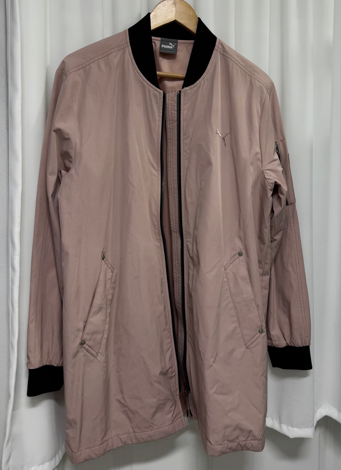 PUMA 푸마 롱 봄버 자켓 핑크 블루종 상품이미지3