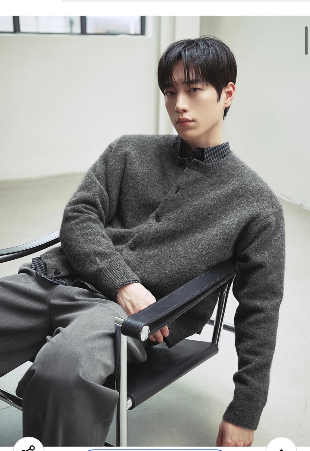 (XL) 드로우핏 어베인 울 크롭 니트 가디건 [MELANGE GREY] 상품이미지1