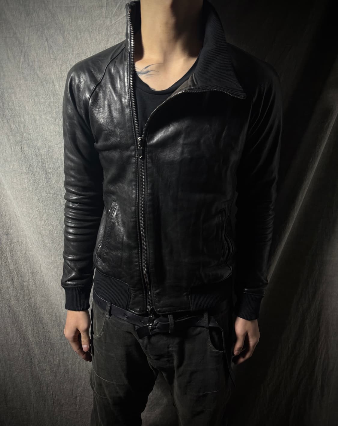 Junhashimoto Asymmetric Zip Leather Jack 상품이미지3