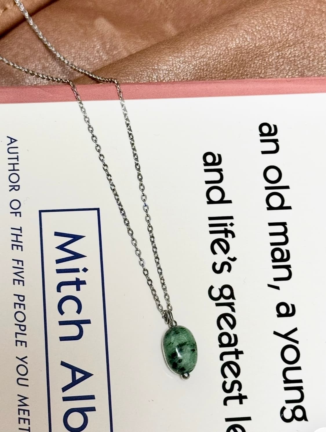 (핸드메이드) 천연석 수초석 써지컬 원석목걸이 상품이미지2