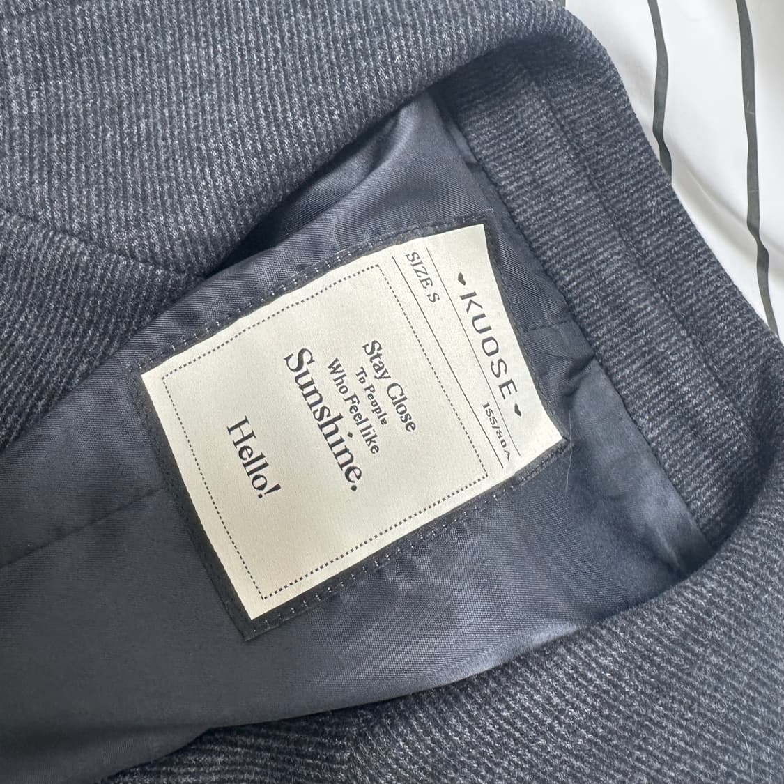 쿠오세 kuose 블레이저 자켓 타이 울 모직 아우터 차콜 상품이미지4