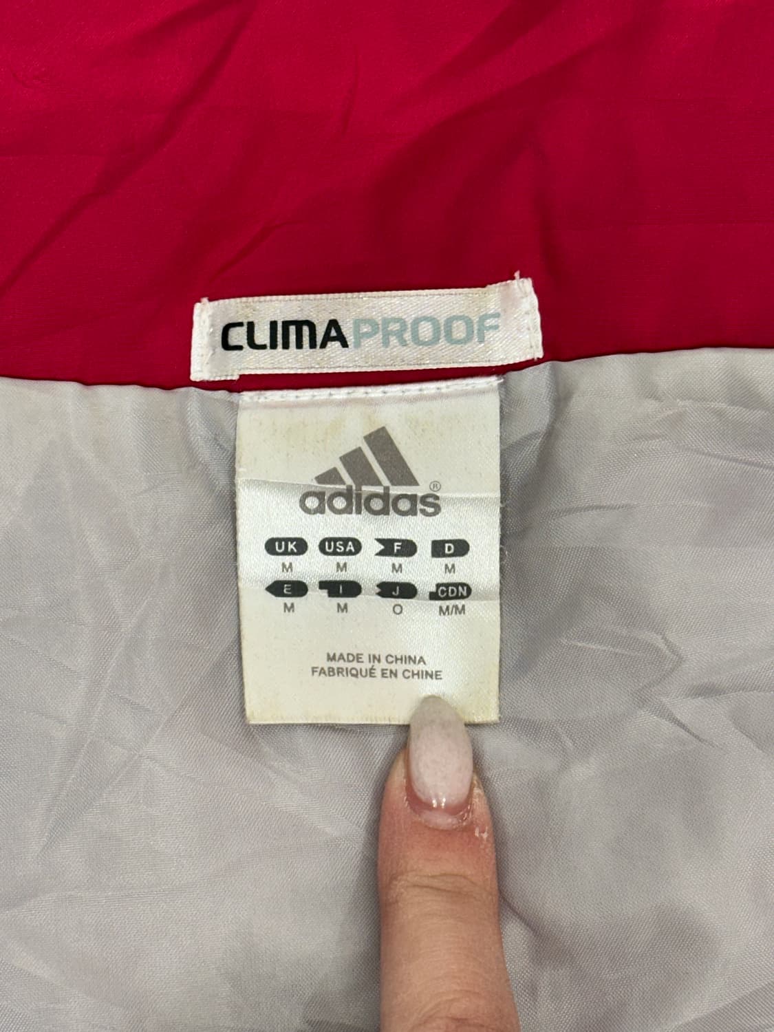 00s 아디다스 버건디 레드 삼선 오버핏 바람막이 자켓 M 상품이미지7