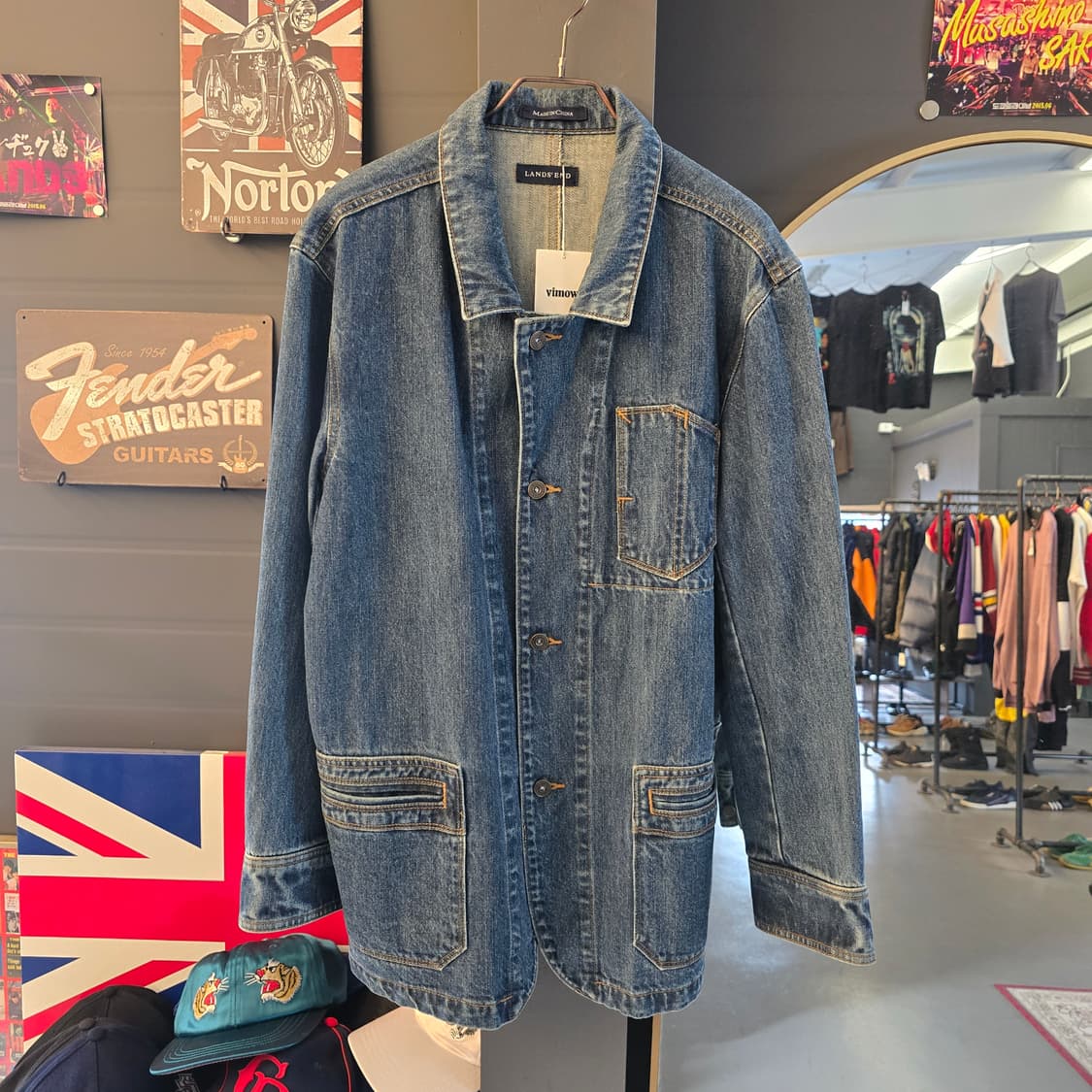 Lands' End 데님 자켓 워크자켓 커버올 오버핏 상품이미지1