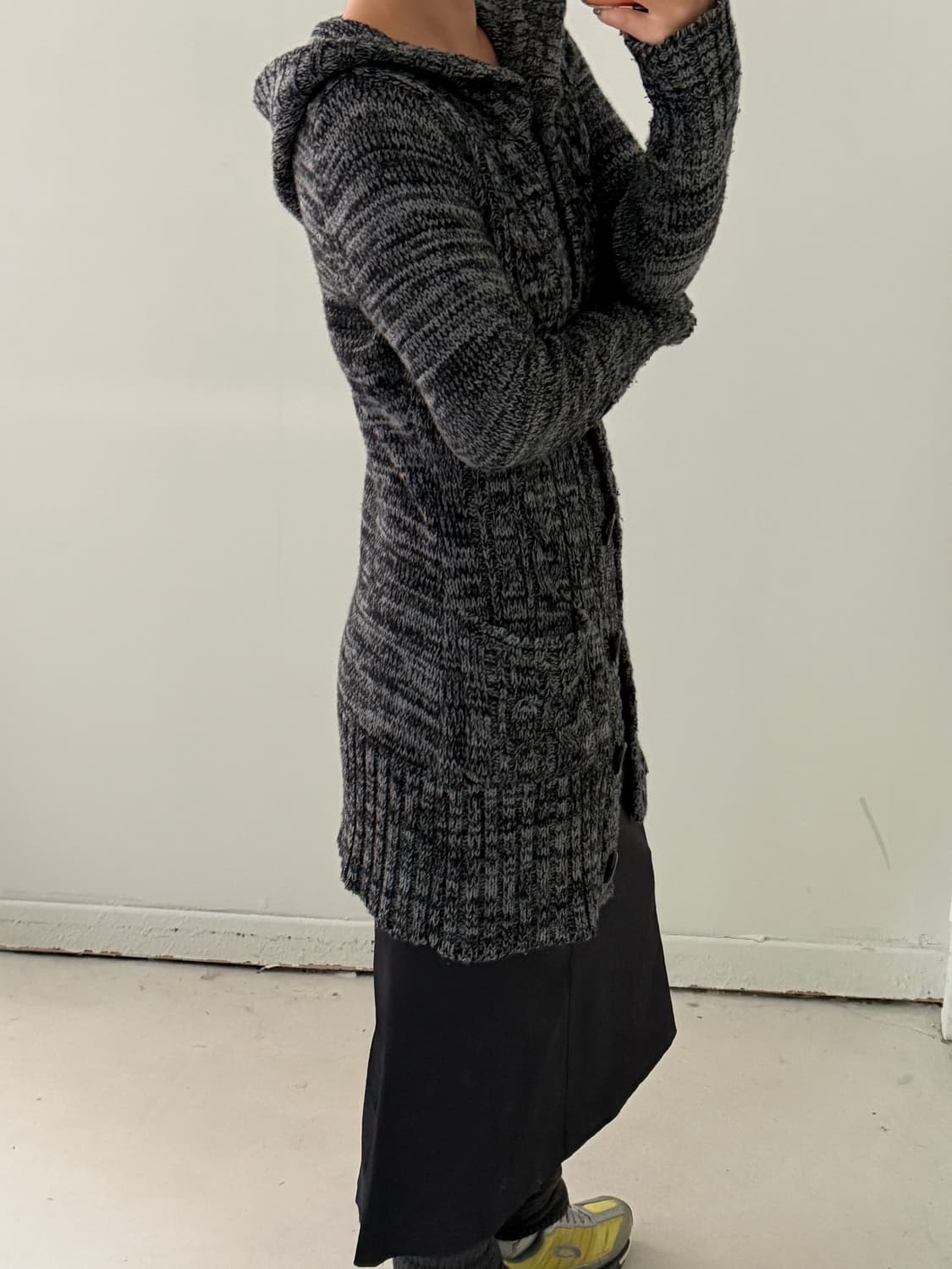 일본빈티지 멜란지 보카시니트 롱 가디건 상품이미지4