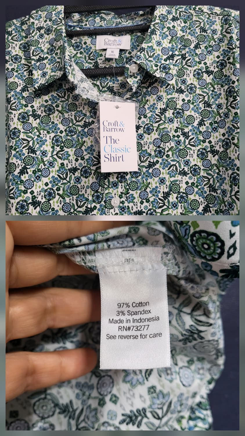 크로프트 앤 배로우 플라워패턴 셔츠남방(새상품) 상품이미지6