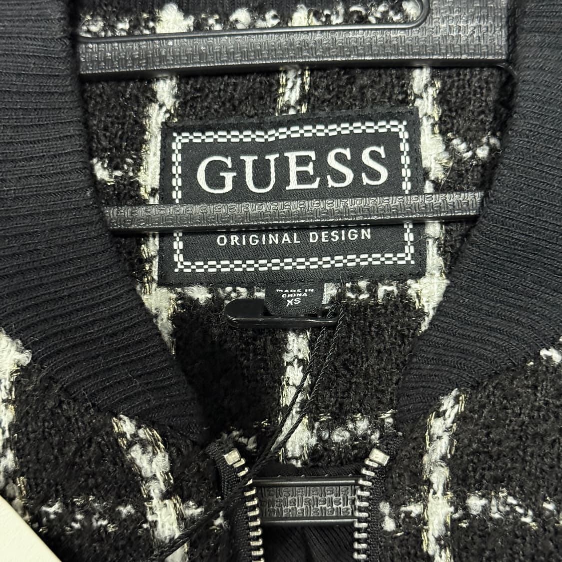 새상품 게스 아가일 패턴 트위드 집업 블루종 자켓 상품이미지6