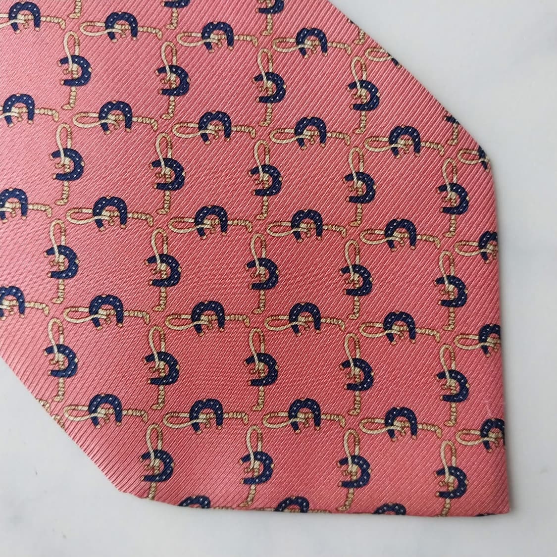 피에르 발망 실크 핑크 패턴 넥타이 10.1cm A등급 K2247 상품이미지6