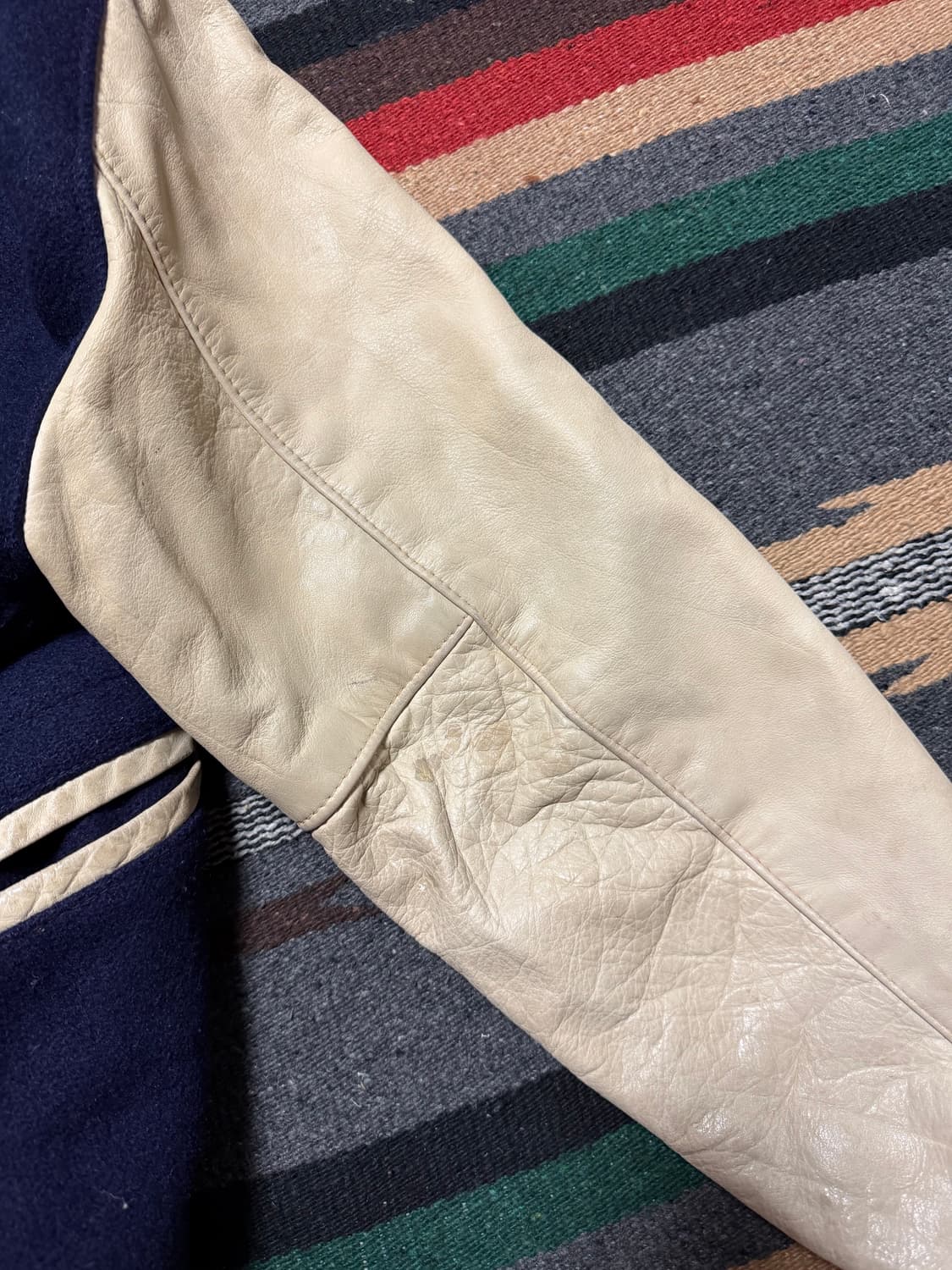 90‘s Dehen 1920 leather varsity jacket   상품이미지6